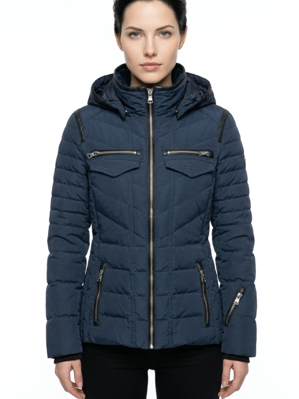 OBERMEYER • Resort Blue Down Puffer Ski Jacket Hooded Women’s Size 6